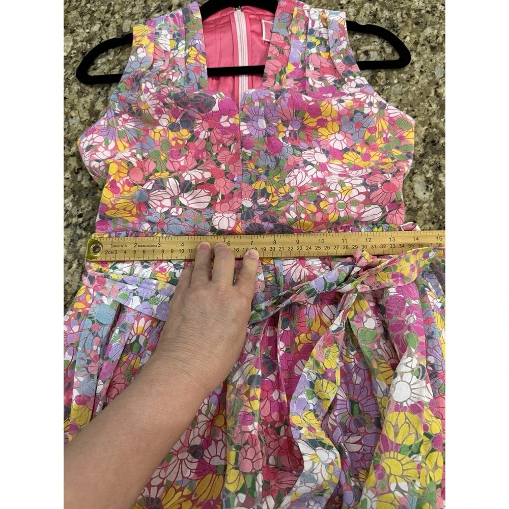 Kate Spade Pink Floral Sleeveless Burnout Dress Size O